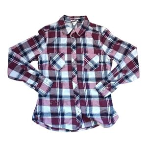Levi Pearl Snap Plaid Women's Long Sleeve Shirt Size Small Petite